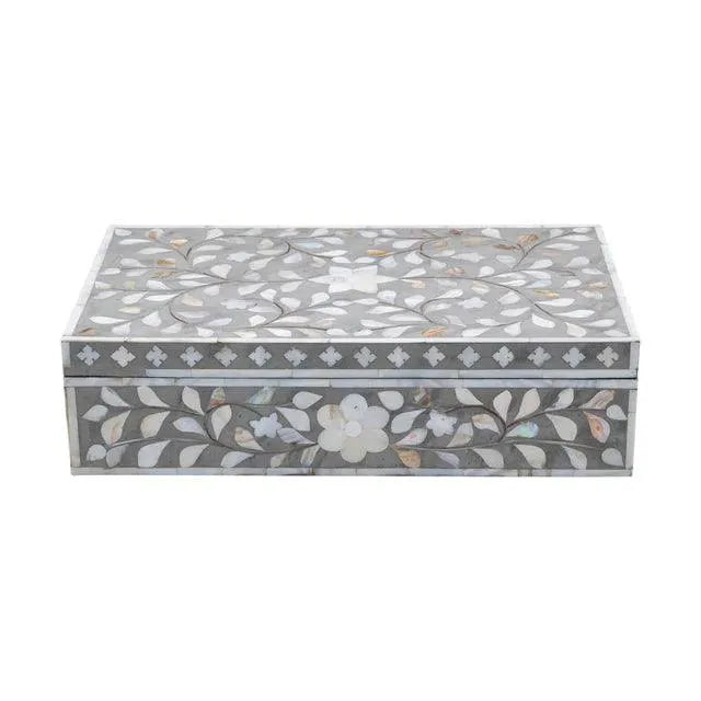 Mother Of Pearl Floral Box - Jodha Furniture