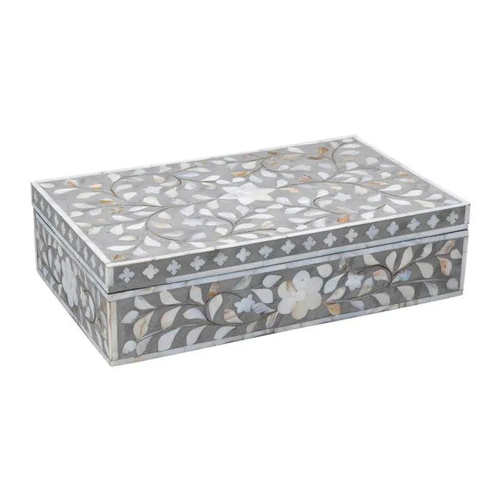 Mother Of Pearl Floral Box - Jodha Furniture