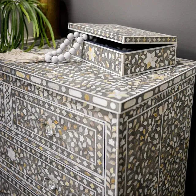 Mother Of Pearl Floral Box - Jodha Furniture