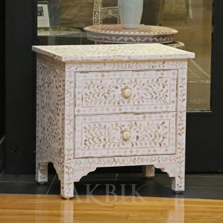 Mother of Pearl inlay End Table - Jodha Furniture