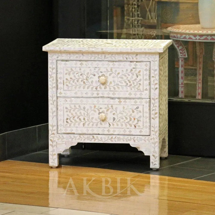 Mother of Pearl inlay End Table - Jodha Furniture