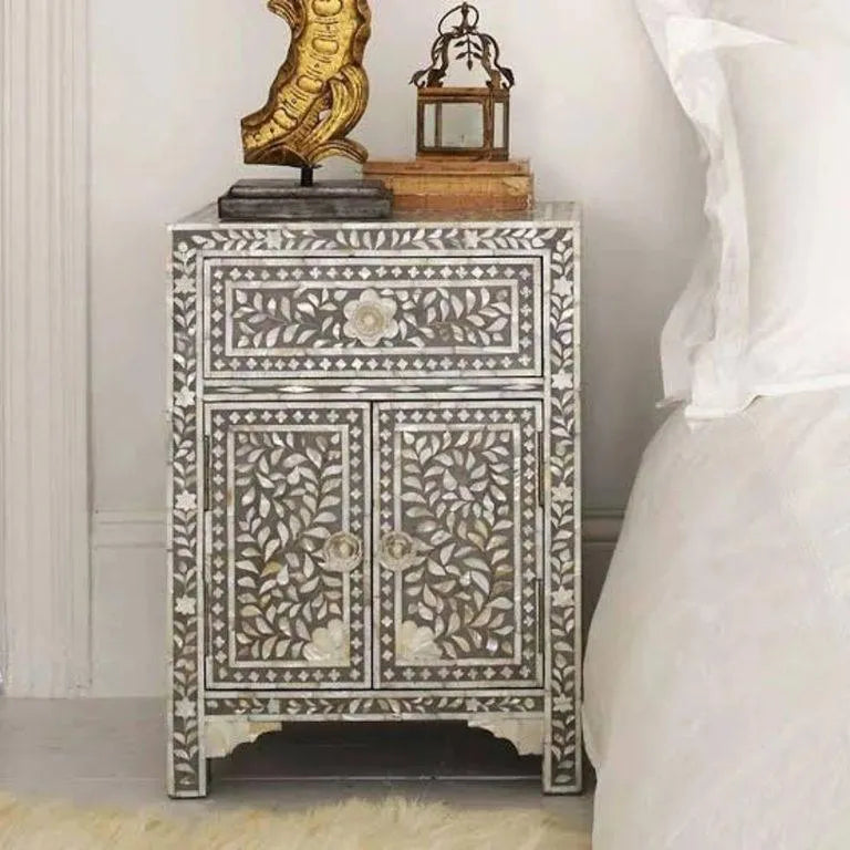 Mother of pearl Inlay Side Table - Jodha Furniture