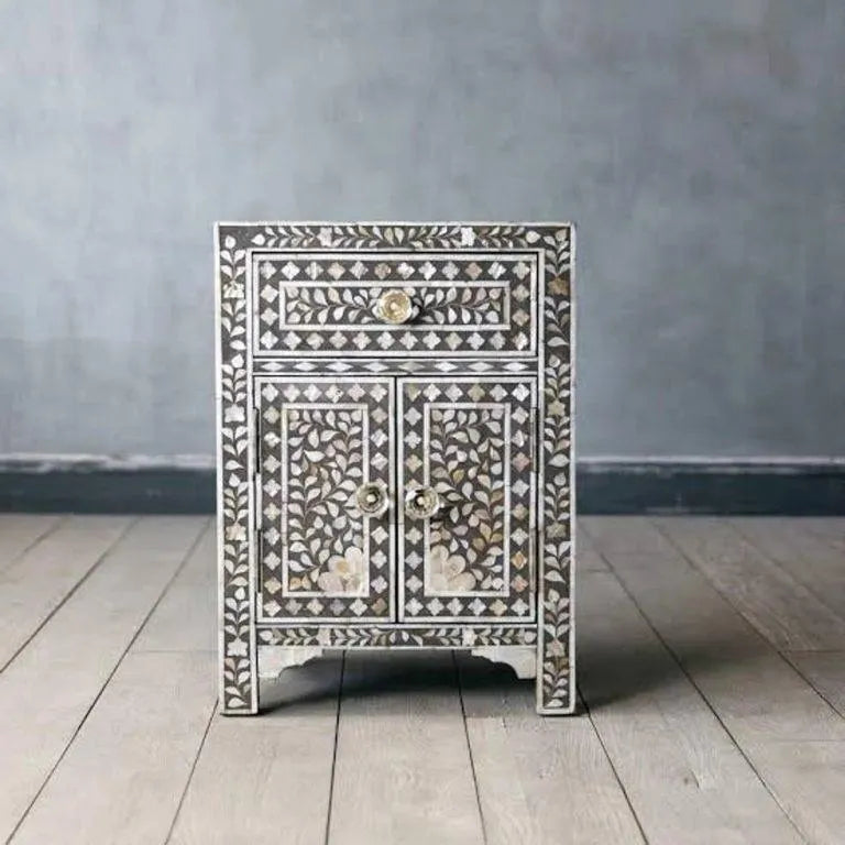 Mother of pearl Inlay Side Table - Jodha Furniture