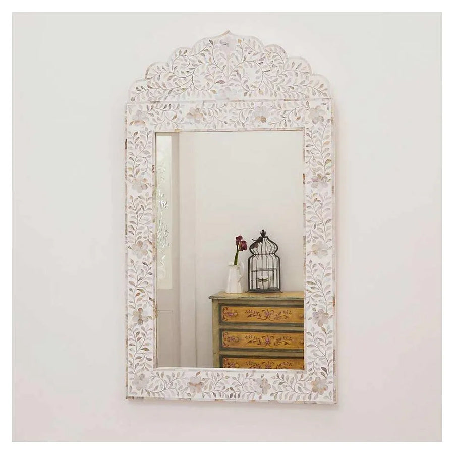 Novy Mother of Pearl Wall Mirror - Jodha Furniture