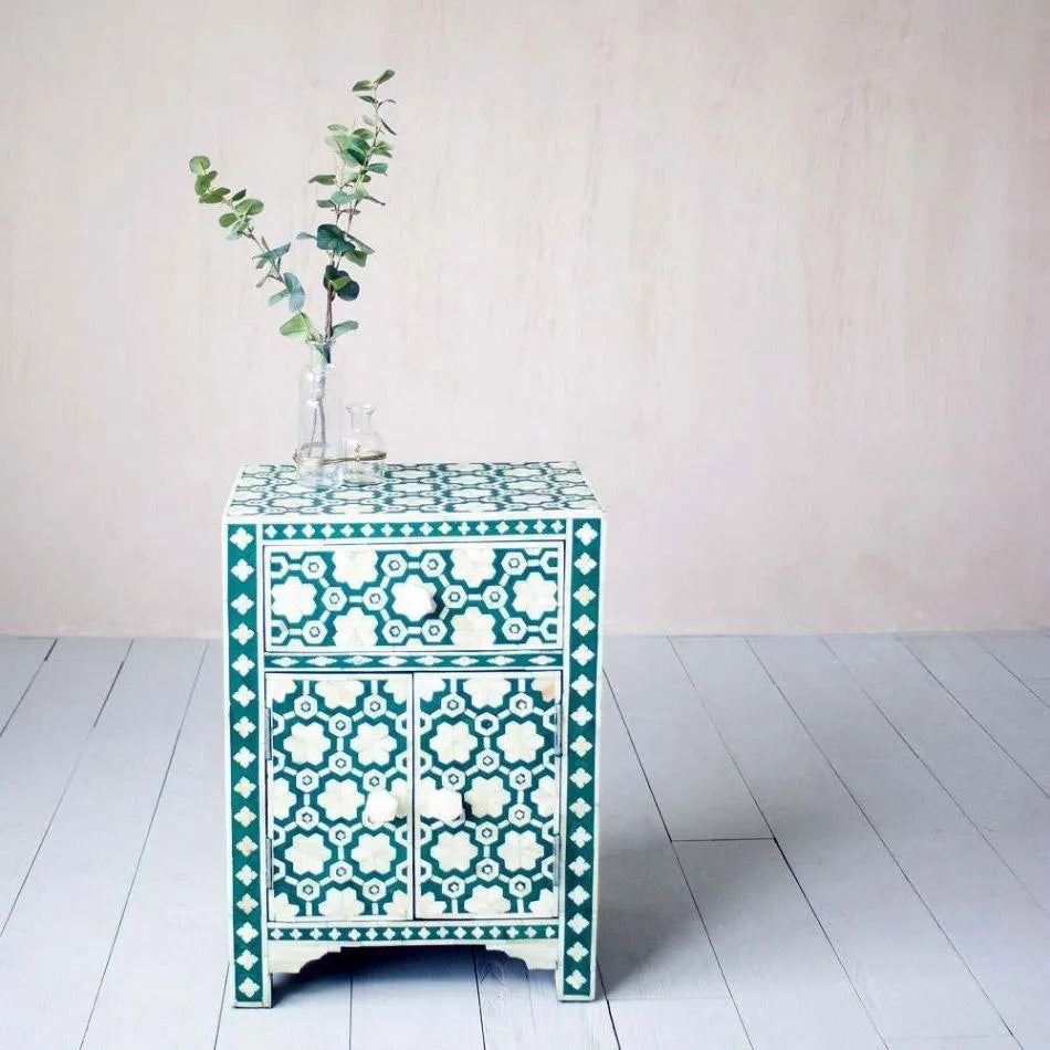 Nusrat Cyan Side Table - Jodha Furniture