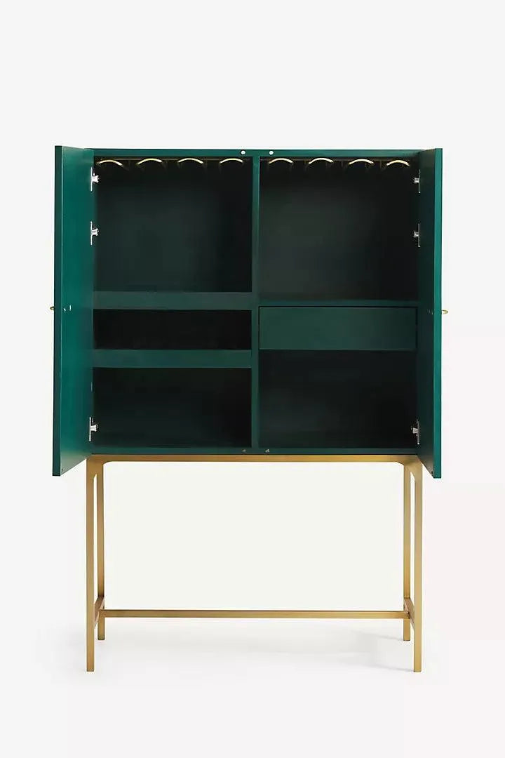 Optical Inlay Bar Cabinet - Jodha Furniture