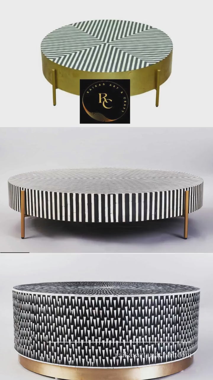 Maris Striped Bone Inlay Coffee Table