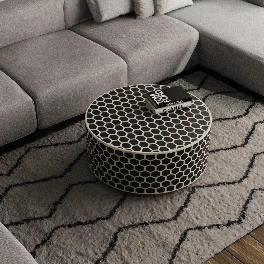 Shadow Hive Bone Round Table - Jodha Furniture