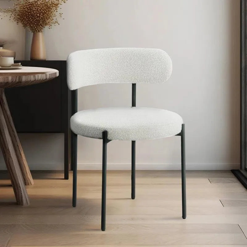 Sherwood Solid Back Boucle Side Chair - Jodha Furniture