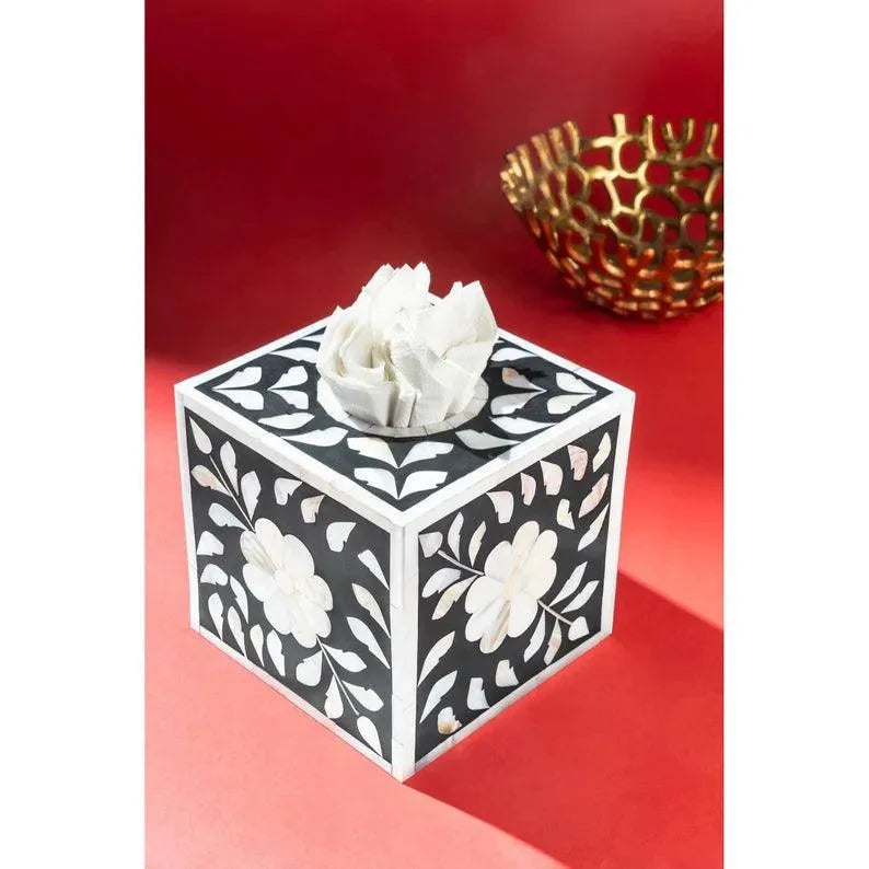 Timeless Floral Tissue Container - Jodha Furniture