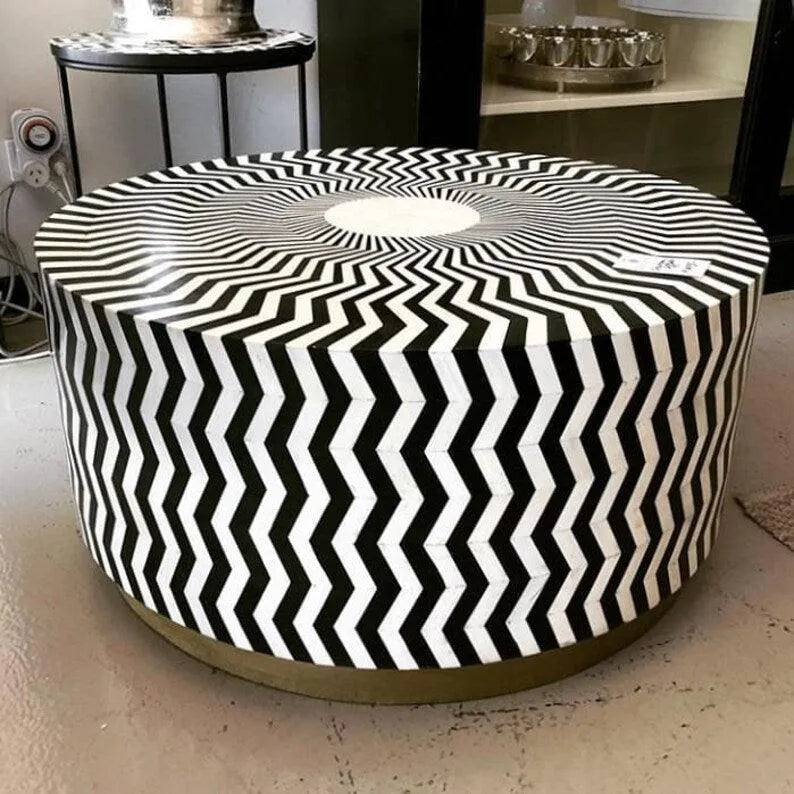 Vera Zigzag Bone Inlay Coffee Table - Jodha Furniture