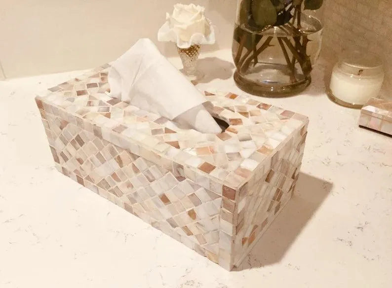 White Cloud Wooden tissue box - Jodha Furniture