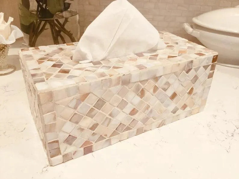 White Cloud Wooden tissue box - Jodha Furniture