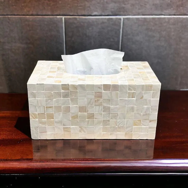 White Crystal Clear Tissue Holder - Jodha Furniture