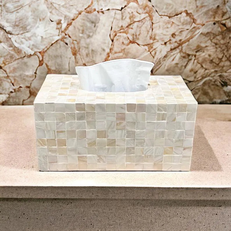 White Crystal Clear Tissue Holder - Jodha Furniture