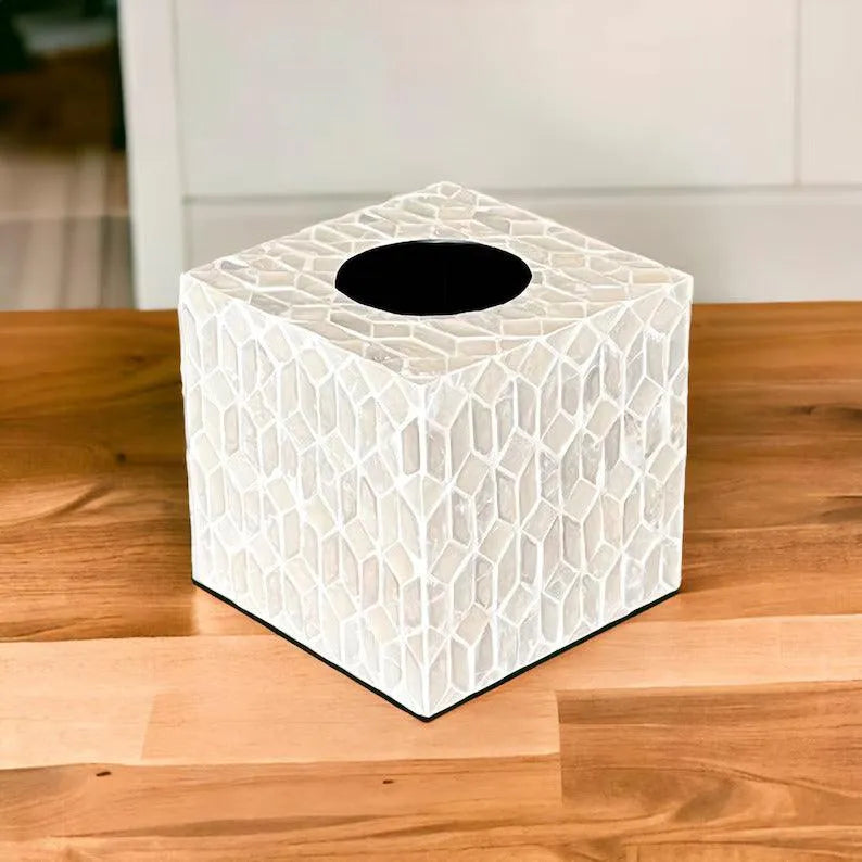 White Harmony Tissue Holder - Jodha Furniture